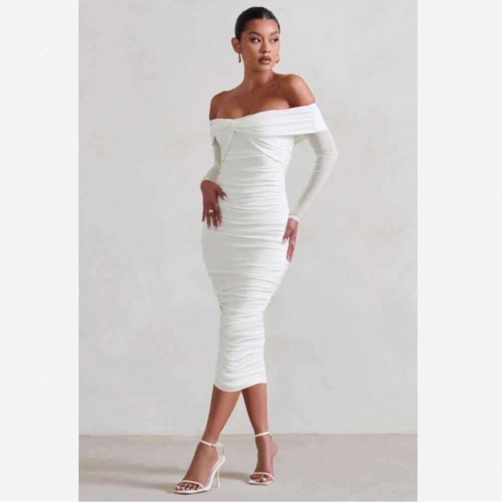 Club L London Neva white midi dress
